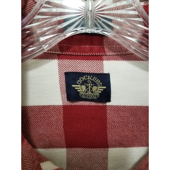 Dockers Women's Drop Shoulders Red/White Plaid Shacket Button Down Sz M NWOT - Picture 5 of 10